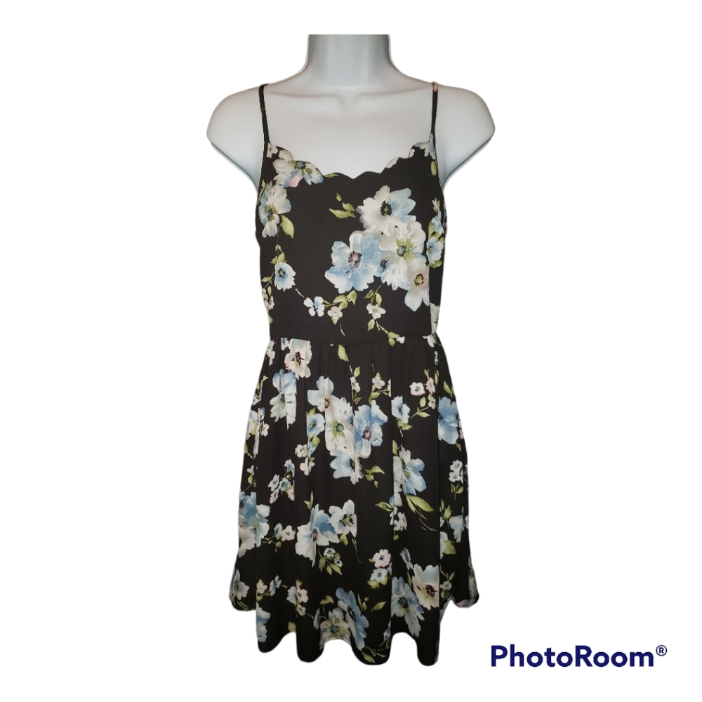 Navy Floral Dress